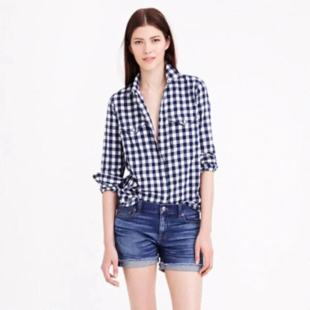 J.CREW | INDIGO DENIM CUT  OFF DARK WASH JEANS